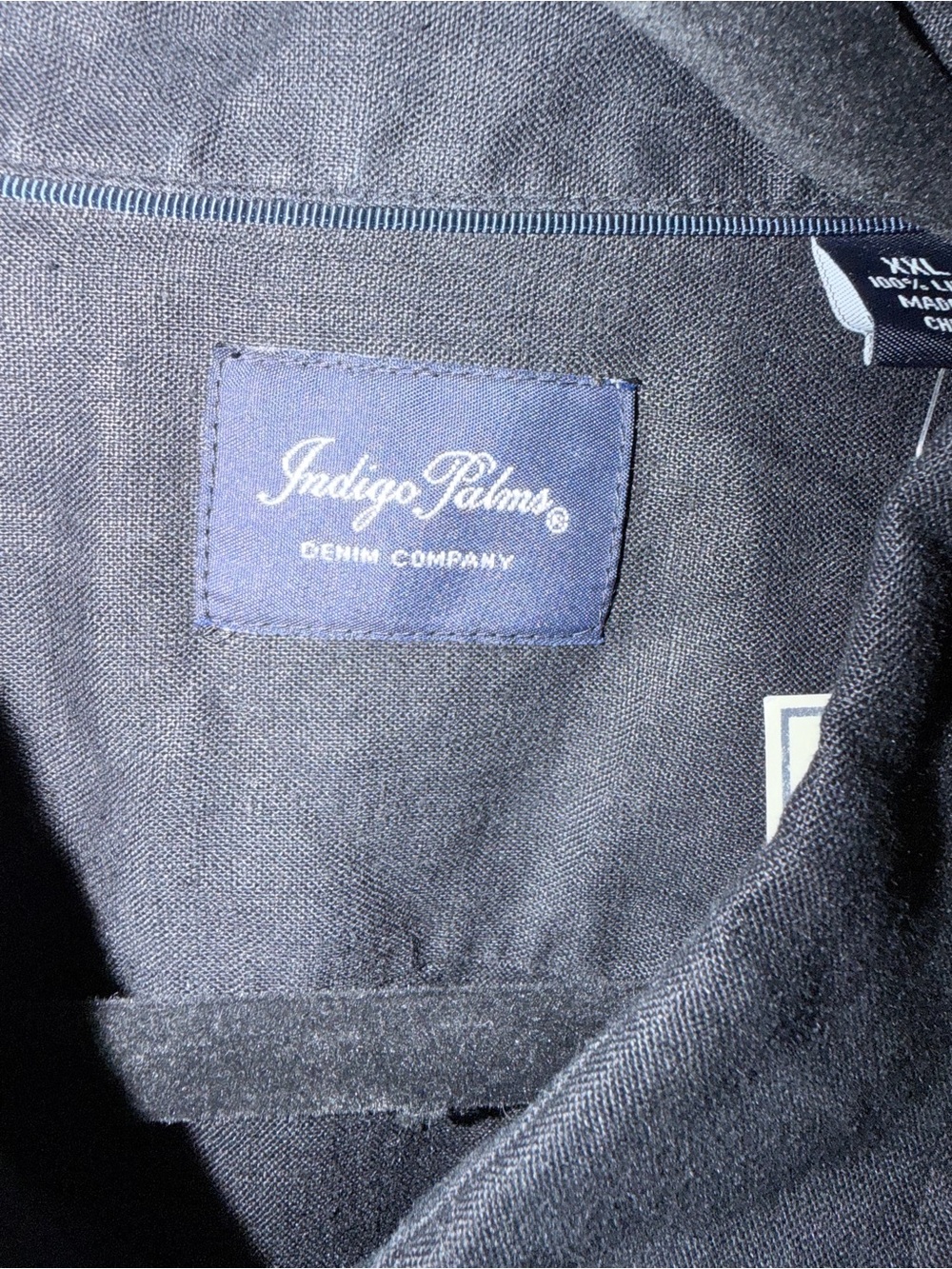 Indigo Palms Denim Company Mens XXL Black Linen Shirt - Picture 2 of 4